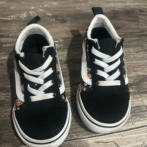 Toddler VANS Black Floral Sneakers
